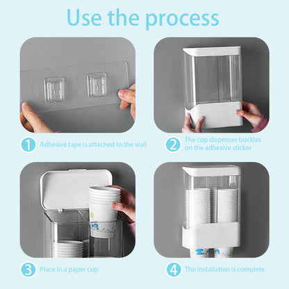 Cup Holder Dispenser,Water Cooler Cup Dispenser,Wall Mount,Double Deck,for Home Bathroom Office Hospital