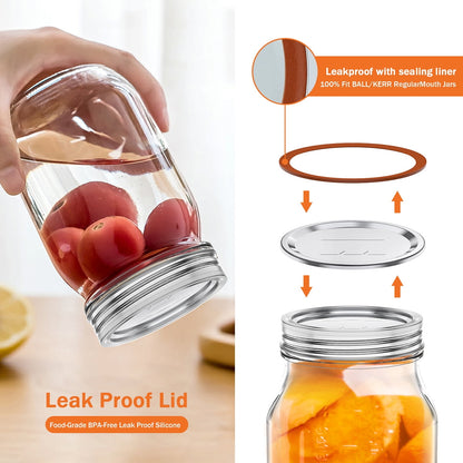 50Pcs/100Pcs Regular Mouth Canning Lids Tinplate Mason Jar Lids Reusable Kerr Jars Lids Airtight Canning Lids for Regular Mouth Jars Sealed Store Spices, Sweets, Biscuits, Jams, Drinks, Tea, Coffee