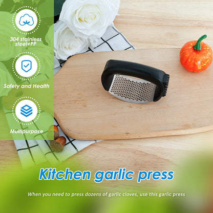 3 PCS Stainless Steel Garlic Press Rocker Set - Premium Garlic Mincer Garlic Crusher - New Innovative Garlic Crusher - Comfortable Grip