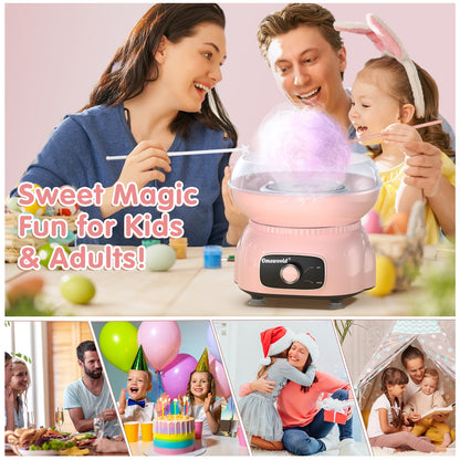 Cotton Candy Machine,Pink Cotton Candy Maker for Kids Adults 500W Candy Floss Sugar Maker Machine Birthday Party Kids Gift