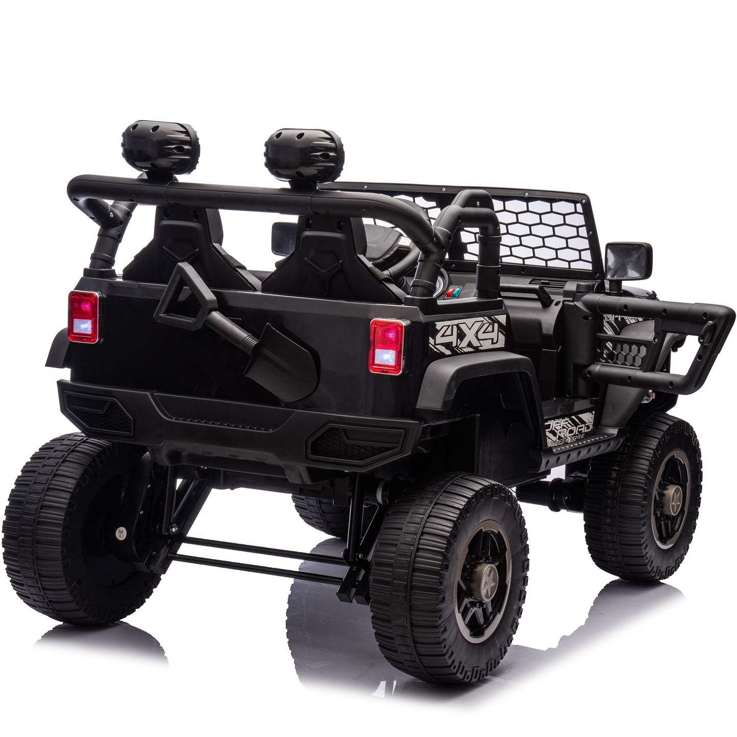 24 Volt Ride on Toys Ride on Truck Car with Remote Control, 2 Seater 400W Kids Powered Ride ons Spring Suspension, 3 Speed, Bluetooth Music, Black