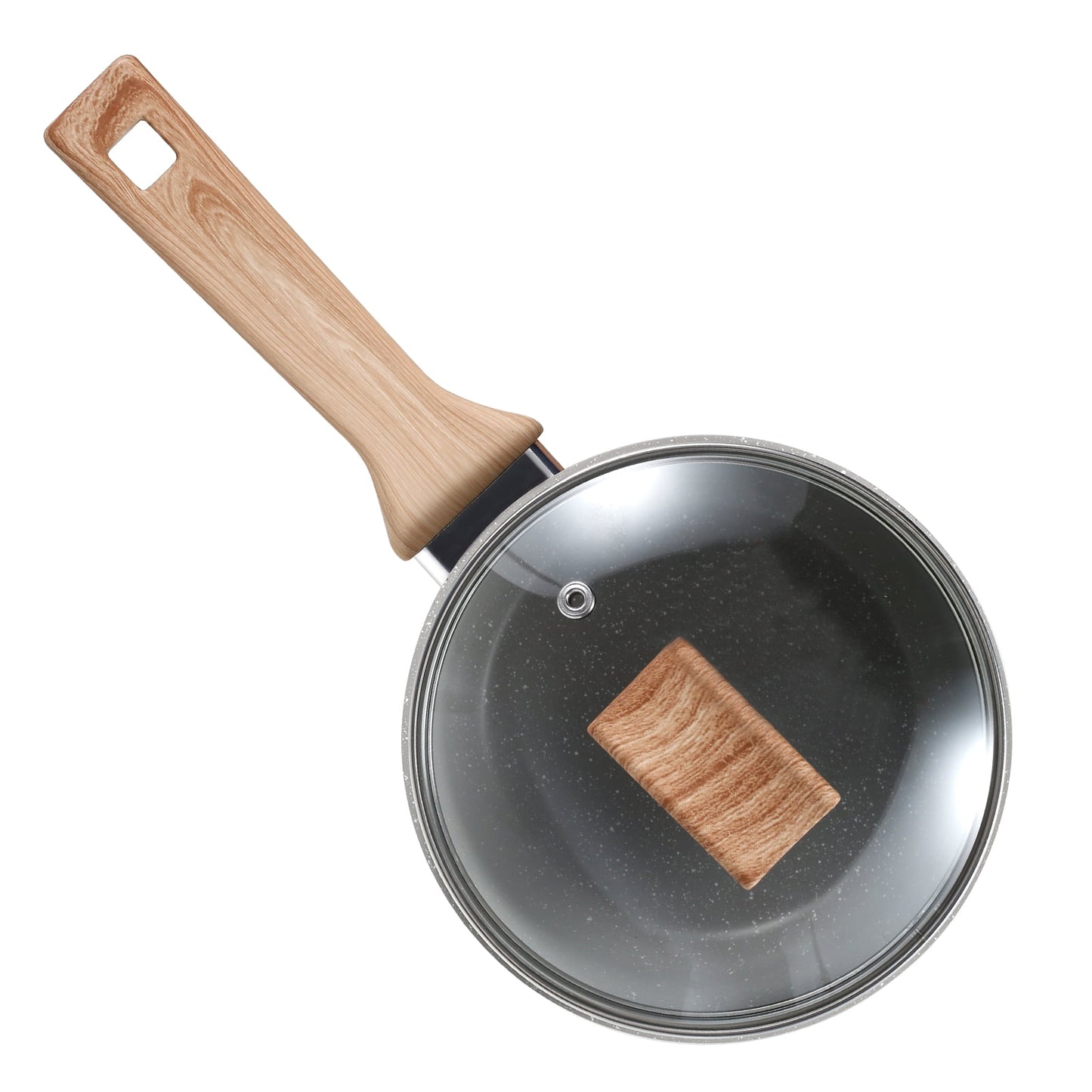 1600ML Saucepan with Lid,Nonstick Sauce Pan with Lid,Small Pot with Lid,Granite Coating Sauce Pan,Small Sauce Pot,Nonstick Stone Pot with Ergonomic Bakelite Handle