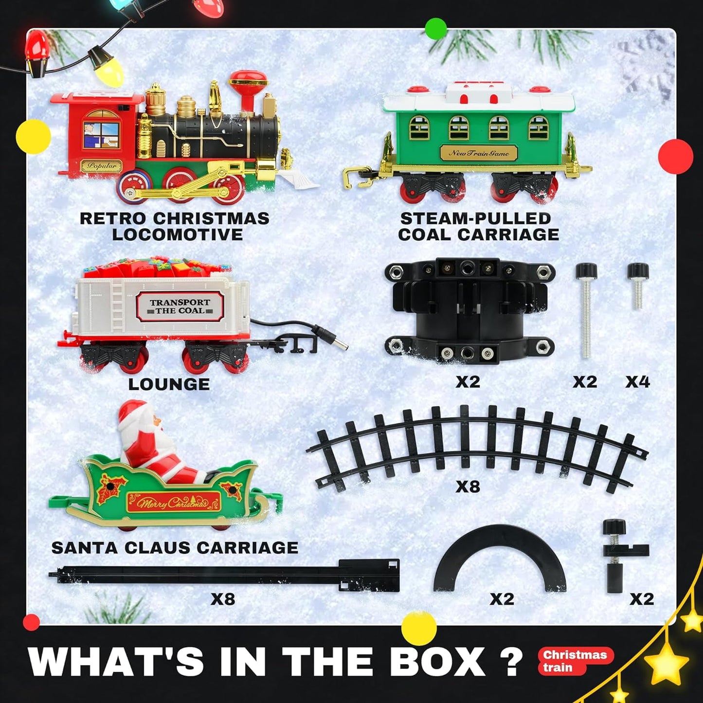 YCFUN Christmas Tree Hanging Train Set Electric Train Toy Gifts for Boys Girls with Light & Sound